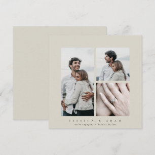 Ankündigung der eleganten Square Multi-Foto-Verlob
