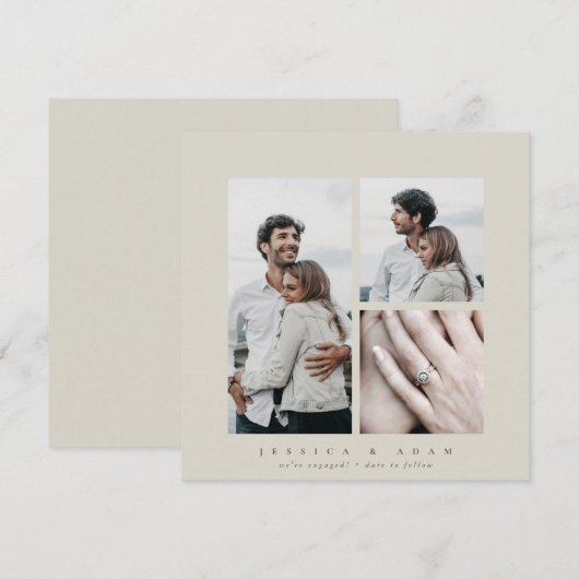 Ankündigung der eleganten Square Multi-Foto-Verlob (Vorne/Hinten)