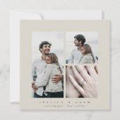 Ankündigung der eleganten Square Multi-Foto-Verlob (Vorderseite)