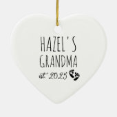 Ankündigung der ersten Oma Chic Herzpregnancy Keramik Ornament (Hinten)