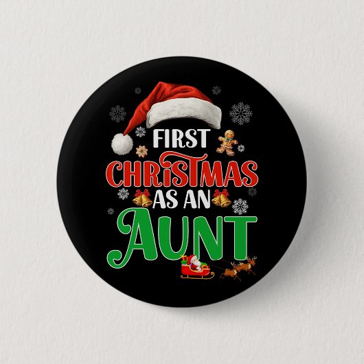 Ankündigung der ersten Weihnachten als Tante Match Button (Vorderseite)