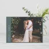 Ankündigung der Evergreen Minimal Elopement Hochze (Stehend Vorderseite)