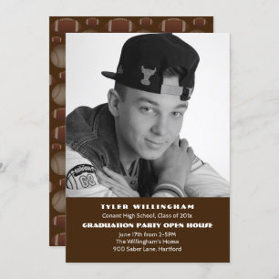 Ankündigung der Football Foto Graduation Party