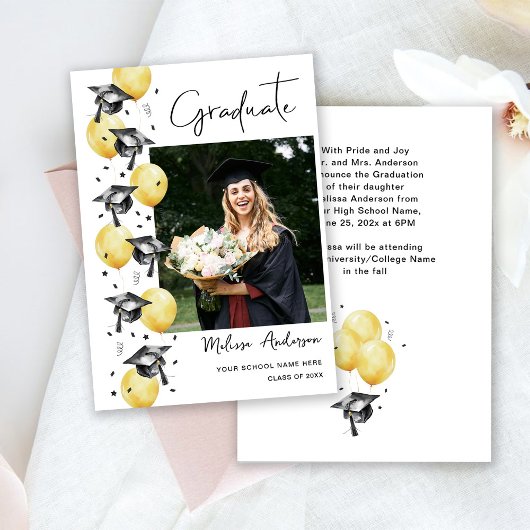 Ankündigung der Foto Graduation Party Balloons