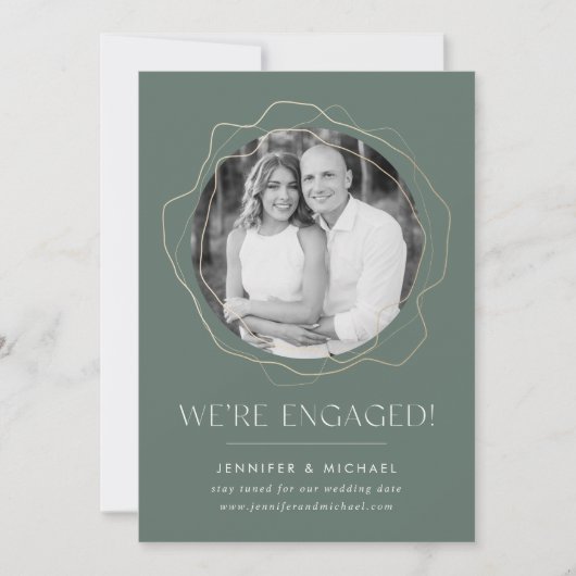 Ankündigung der Foto-Verlobung für abstrakte Kreis (Vorderseite)