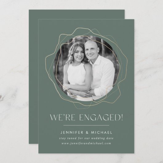 Ankündigung der Foto-Verlobung für abstrakte Kreis (Vorne/Hinten)