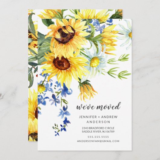 Ankündigung der fröhlichen Sonnenblume (Vorne/Hinten)