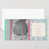 Ankündigung der Geburt der Vintagen Rosa-Flora (Vorne/Hinten)