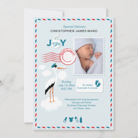 Ankündigung der Geburt des Fotos (Vorderseite)