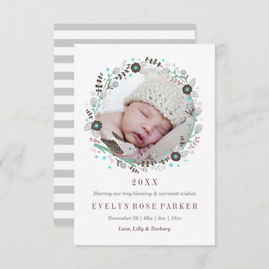 Ankündigung der Geburt des hübschen Vogelschadens (Vorne/Hinten)