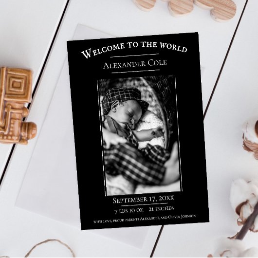 Ankündigung der Geburt des Minimalistischen Fotos