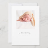 Ankündigung der Geburt des modernen Fotos (Rückseite)