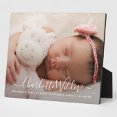 Ankündigung der Geburt des modernen Fotos Fotoplatte (Seite)