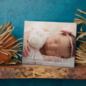 Ankündigung der Geburt des modernen Fotos Fotoplatte (Seite)