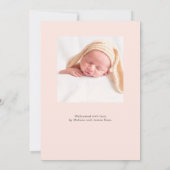 Ankündigung der Geburt des modernen Fotos | Rosa (Rückseite)