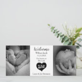 Ankündigung der Geburt des modernen Schwarz-Weiß-F (Stehend Vorderseite)