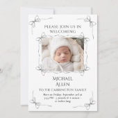 Ankündigung der Geburt des neutralen Fotos Schwarz (Vorderseite)