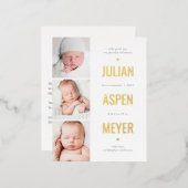 Ankündigung der Geburt einer modernen Gridfolie Po (Vorderseite/Rückseite)