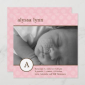 Ankündigung der Geburt eines ersten Baby-Mädchens (Vorne/Hinten)