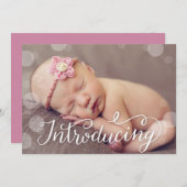 Ankündigung der Geburt eines Fotos mit Handschrift (Vorne/Hinten)