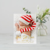 Ankündigung der Geburt eines Goldtextes (Stehend vorne)