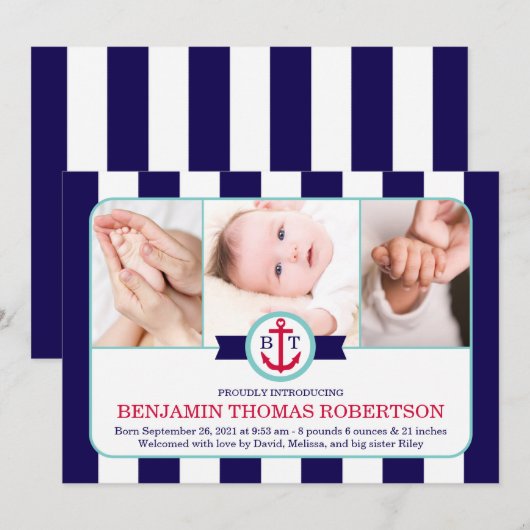 Ankündigung der Geburt eines Kindes (Vorne/Hinten)