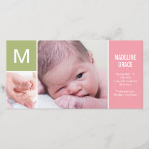 Ankündigung der Geburt eines Kindes - Rosa