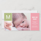 Ankündigung der Geburt eines Kindes - Rosa (Vorderseite)