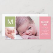 Ankündigung der Geburt eines Kindes - Rosa (Vorne/Hinten)