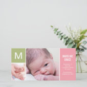 Ankündigung der Geburt eines Kindes - Rosa (Stehend Vorderseite)