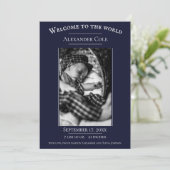 Ankündigung der Geburt eines Minimalistischen Foto (Stehend Vorderseite)