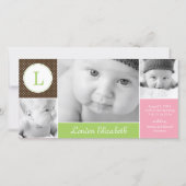 Ankündigung der Geburt eines modernen Baby-Mädchen (Vorderseite)