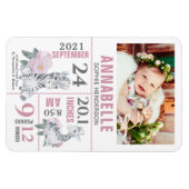 Ankündigung der Geburt eines modernen Babys Magnet (Horizontal)