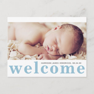 Ankündigung der Geburt eines modernen Babys Postkarte