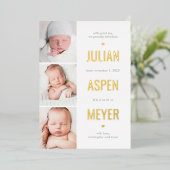 Ankündigung der Geburt eines modernen Grid Foil Ba (Stehend vorne)