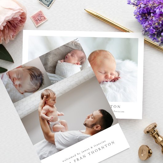 Ankündigung der Geburt eines Neugeborenen-Fotos