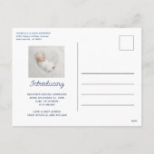 Ankündigung der Geburt eines niedlichen Fotos (Rückseite)