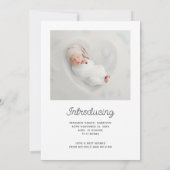 Ankündigung der Geburt eines niedlichen Fotos (Rückseite)