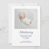 Ankündigung der Geburt eines niedlichen Fotos (Rückseite)
