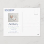 Ankündigung der Geburt eines niedlichen Fotos (Rückseite)