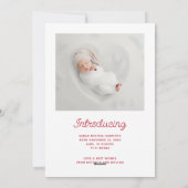 Ankündigung der Geburt eines niedlichen Fotos (Rückseite)