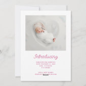 Ankündigung der Geburt eines niedlichen Fotos (Rückseite)