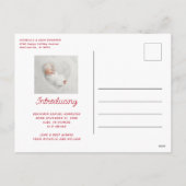 Ankündigung der Geburt eines niedlichen Fotos (Rückseite)