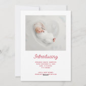 Ankündigung der Geburt eines niedlichen Fotos (Rückseite)