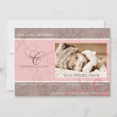 Ankündigung der Geburt eines rosa Babys (Vorderseite)