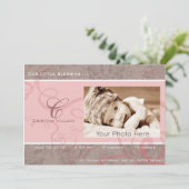 Ankündigung der Geburt eines rosa Babys (Stehend Vorderseite)