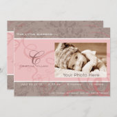 Ankündigung der Geburt eines rosa Babys (Vorne/Hinten)