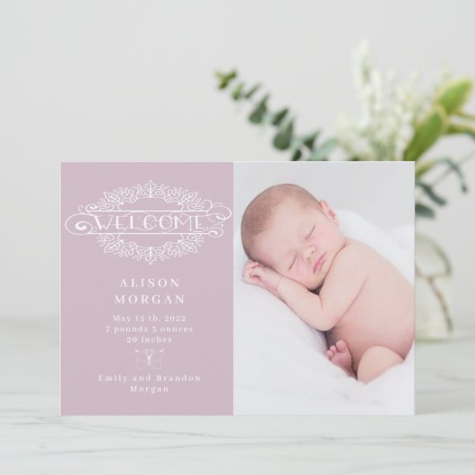 Ankündigung der Geburt eines Schmetterlings (Stehend Vorderseite)