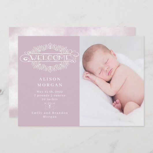 Ankündigung der Geburt eines Schmetterlings (Vorne/Hinten)