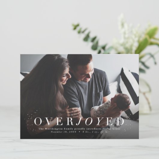 Ankündigung der Geburt eines überglücklichen Fotos (Stehend Vorderseite)